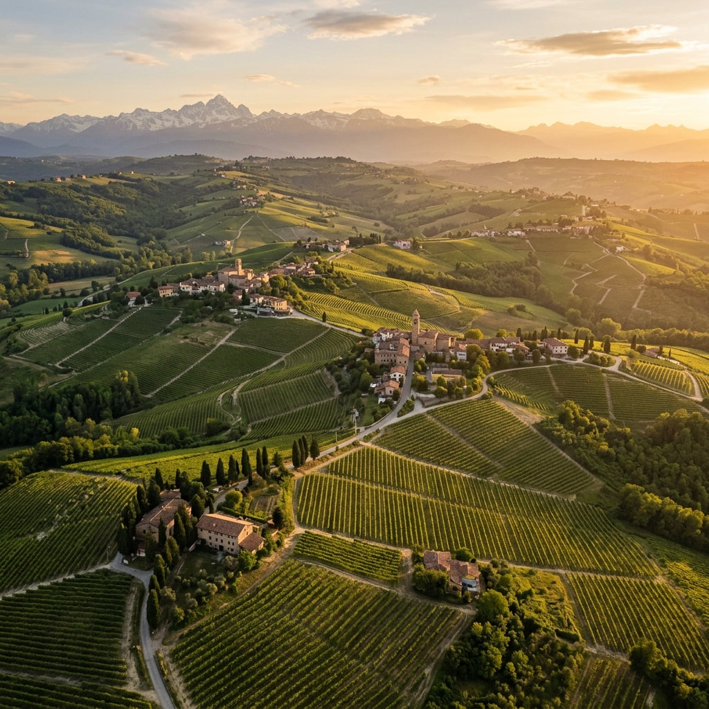 Rolling hills of Piedmont, Turin Italy